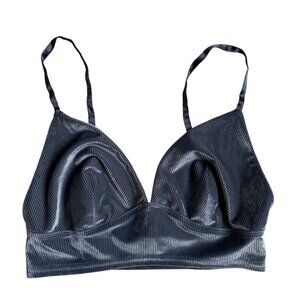 Victoria’s Secret Velvet Cami Bra Top (Black Pearl) - Medium